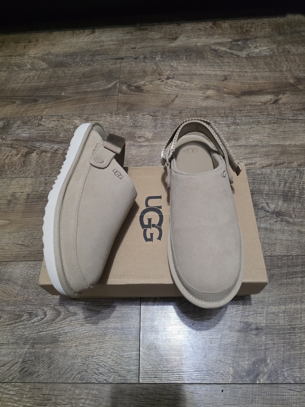 UGG Men’s Beige Suede Slip-On Clog